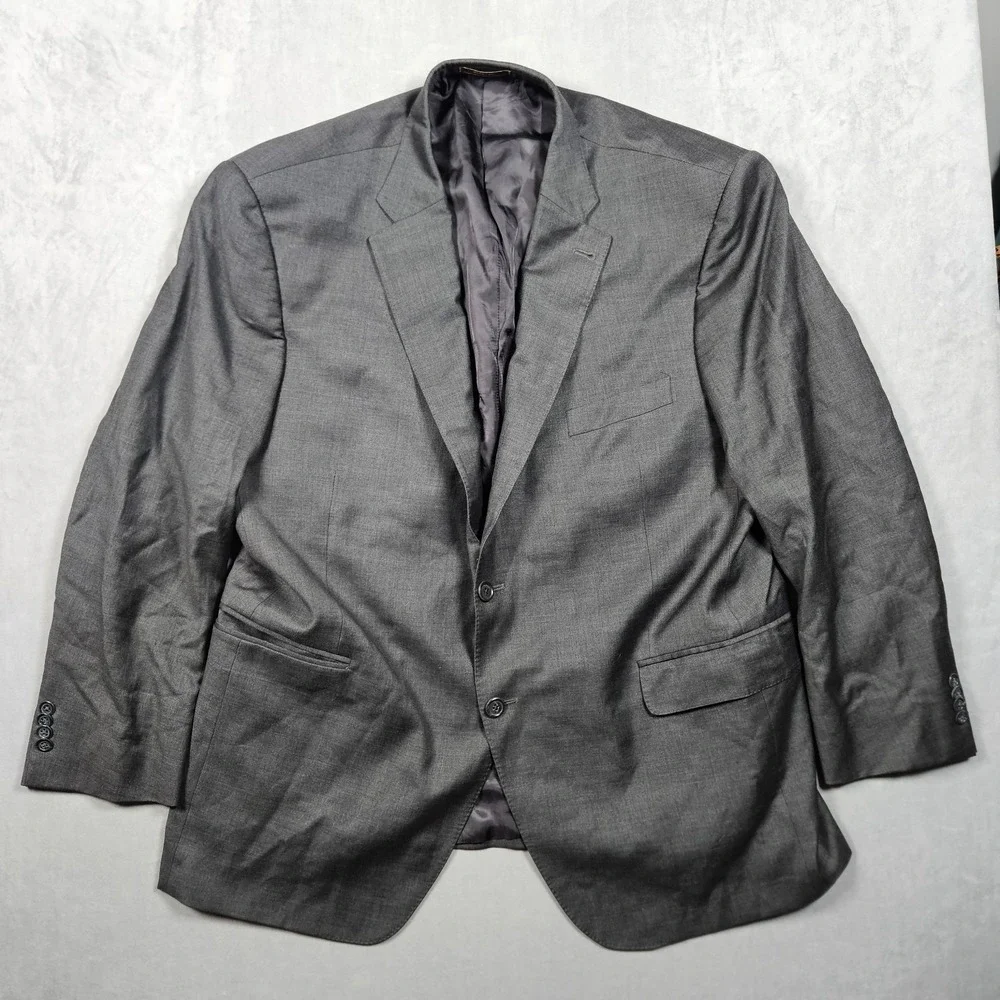 Peter Millar Blazer Mens 48R Gray Wool Two Button Double Vented Suit Jacket‎